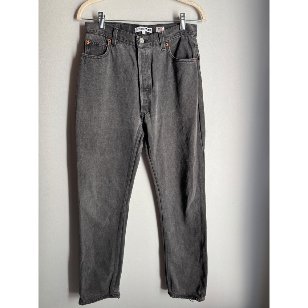 RE/DONE Levi's Reconstructed Straight Leg Jeans Faded Black 27 USA